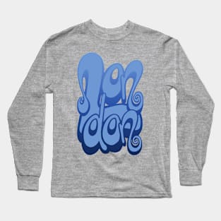 London lettering art - baby blue Long Sleeve T-Shirt